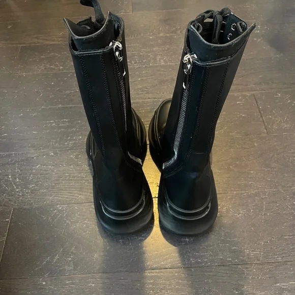 Rick Owens DRKSHDW black leather High Lace-Up Mod Military Boots IT 39 HTF - Picture 2 of 13